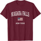 Niagara Falls New York NY Vintage American Flag Sports T-Shirt - T-Shirt | Maroon