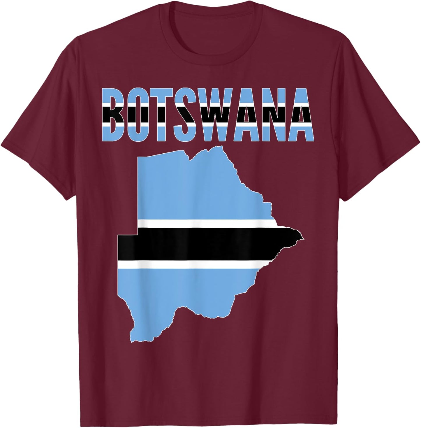 Botswanan - Botswana Country Map Flag T-Shirt - T-Shirt | Maroon