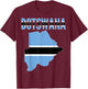 Botswanan - Botswana Country Map Flag T-Shirt - T-Shirt | Maroon