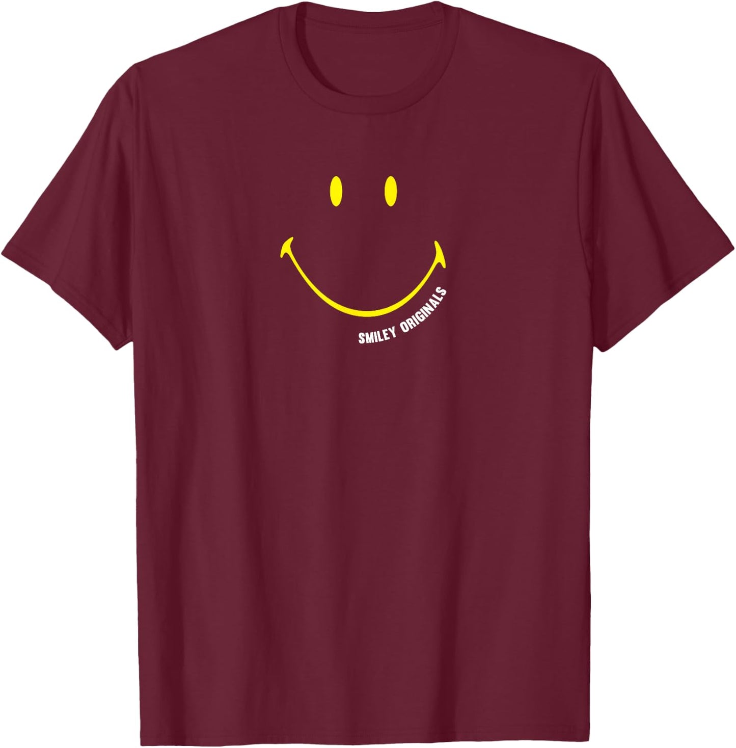 Smiley Originals Big Smile Happy T-Shirt - T-Shirt | Maroon