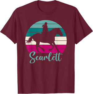 Scarlett Name Gift - Equestrian Shirt Scarlett Horse Girl T-Shirt - T-Shirt | Maroon