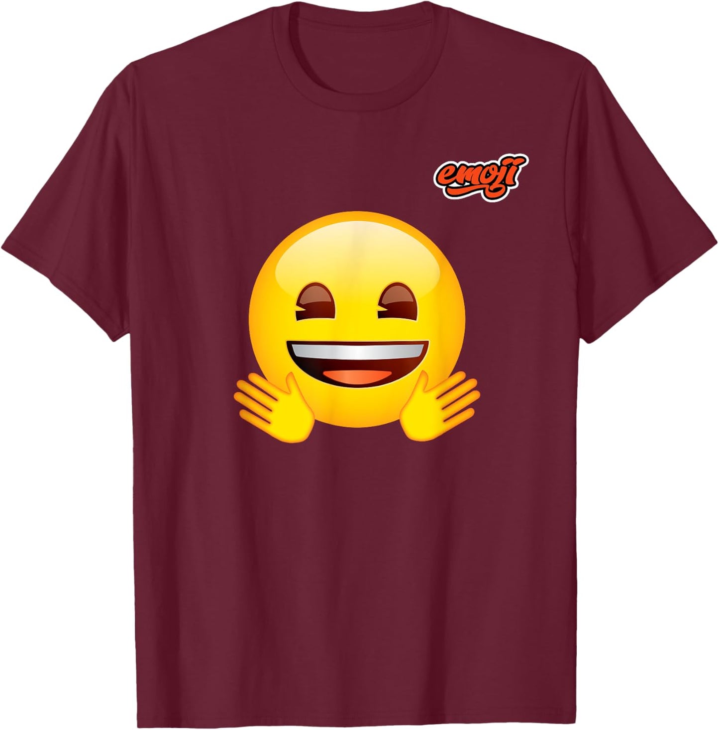 excité visage heureux Brillant T-Shirt - T-Shirt | Maroon
