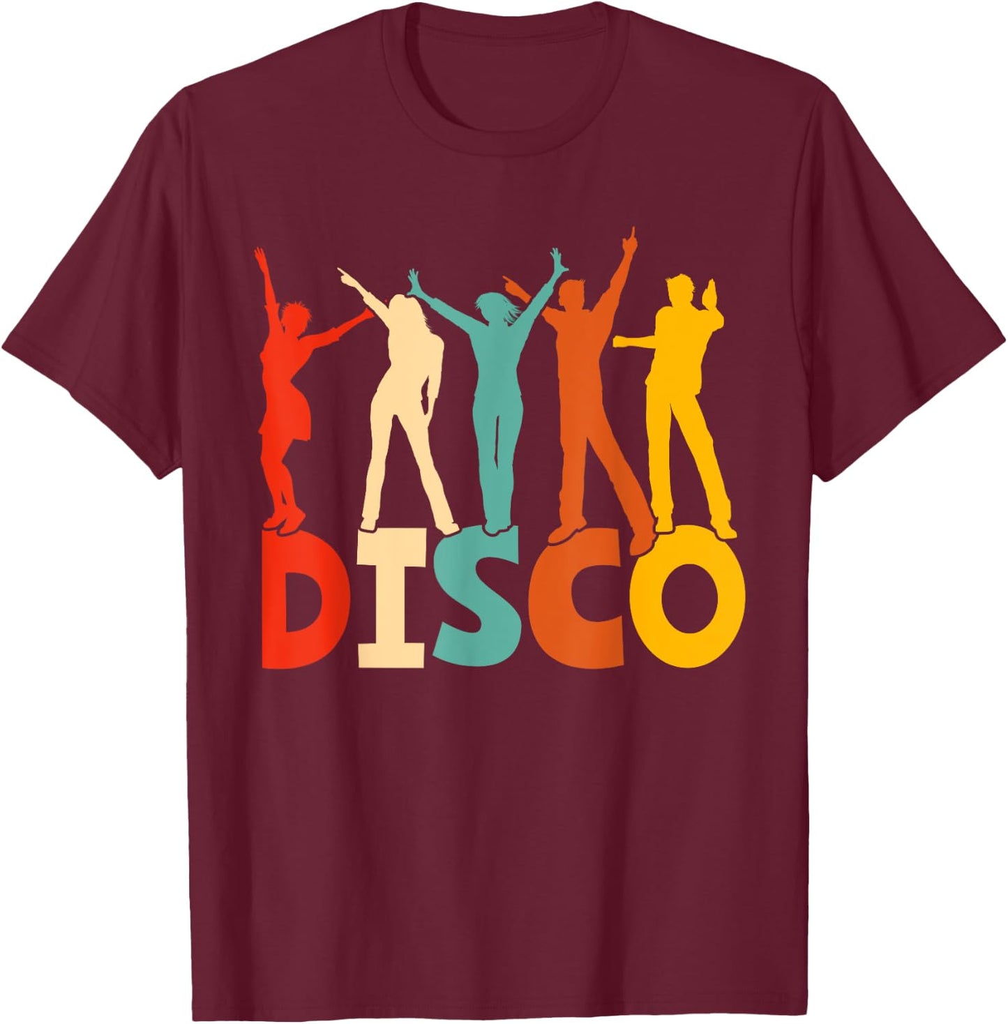 Disco 70s Disco Themed Vintage Dancing T-Shirt - T-Shirt | Maroon