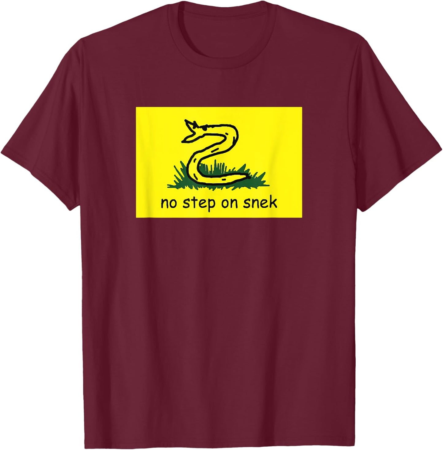 Gadsden Flag No Step on Snek T-Shirt - T-Shirt | Maroon