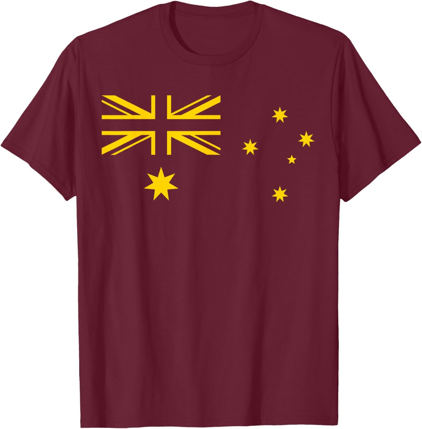 Australia Flag Green and Yellow Sports Athletic Jersey T-Shirt - T-Shirt | Maroon