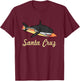 Santa Cruz Beach Souvenir Graphic Surf California Gifts T-Shirt - T-Shirt | Maroon
