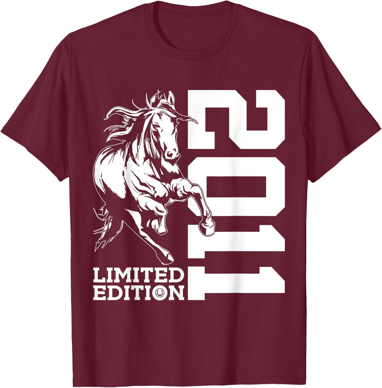 Riding 14th Birthday Horse Limited Edition 2011 Rider T-Shirt - T-Shirt | Maroon