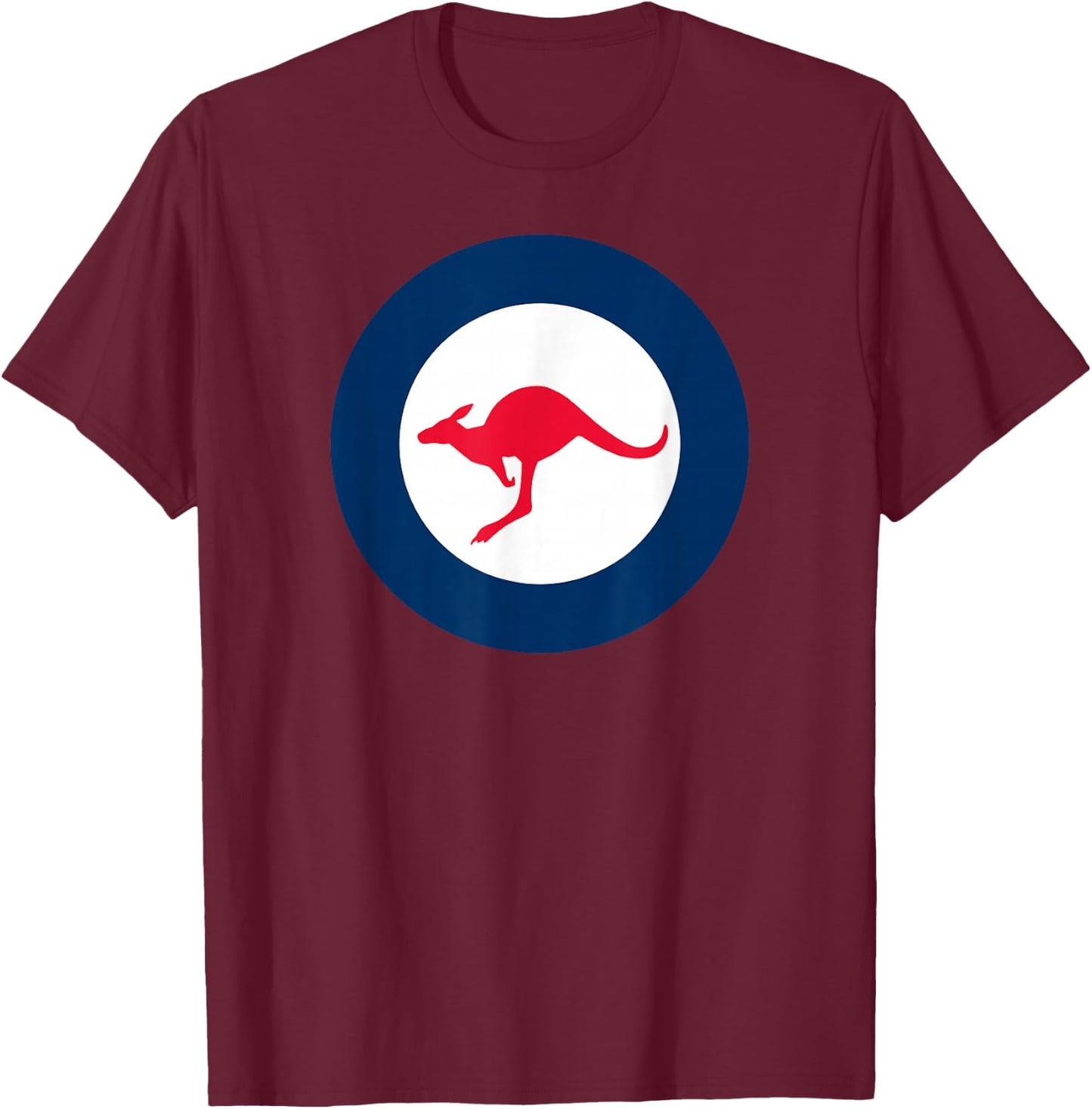 RAAF Style Round Air Force Style Symbol T-Shirt - T-Shirt | Maroon