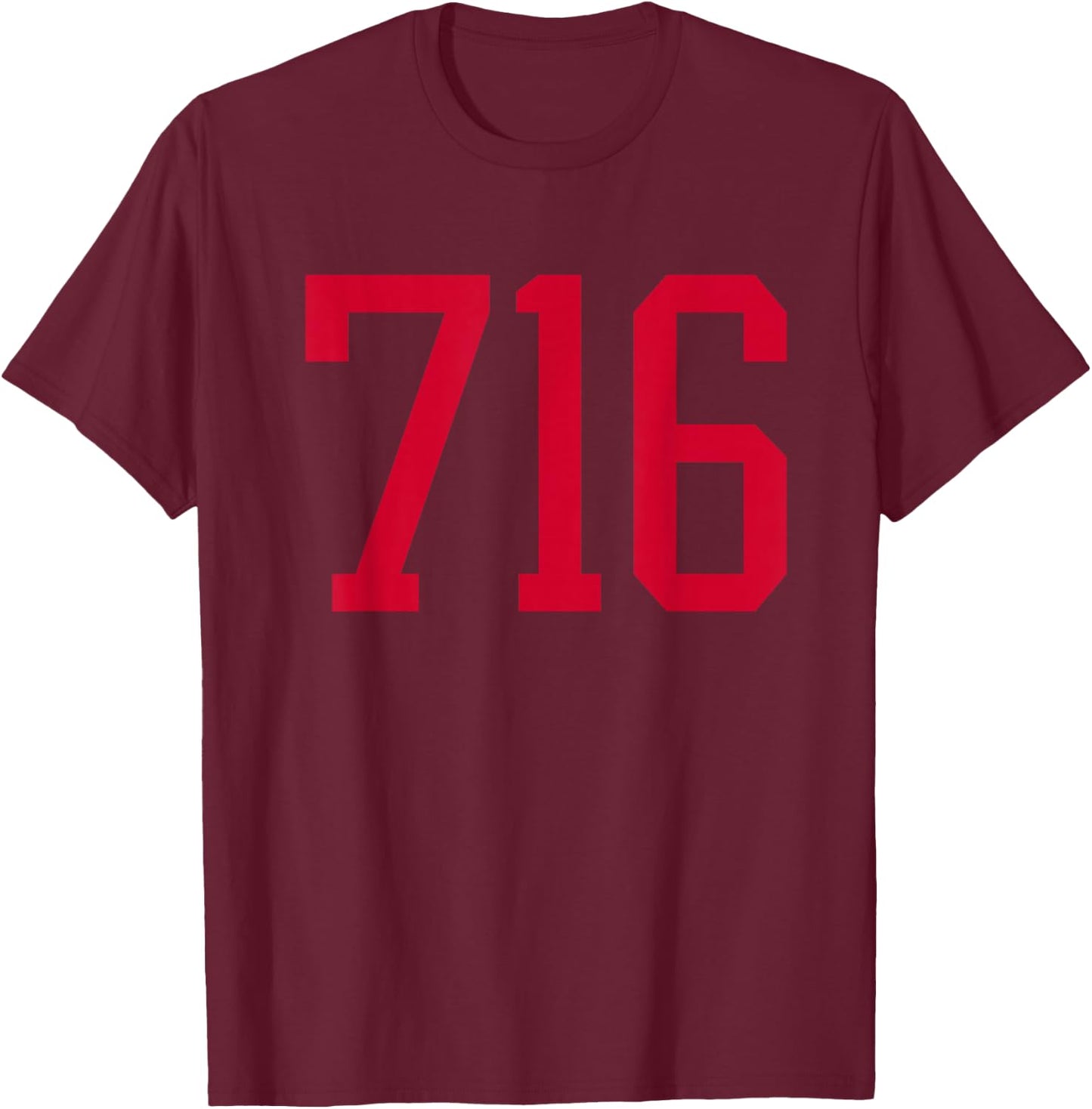 Buffalo New York 716 Area Code T-Shirt - T-Shirt | Maroon