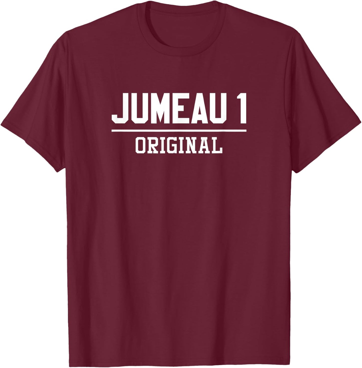 Twin 1 ORIGINAL matching twins adult child , Black, S T-Shirt - T-Shirt | Maroon