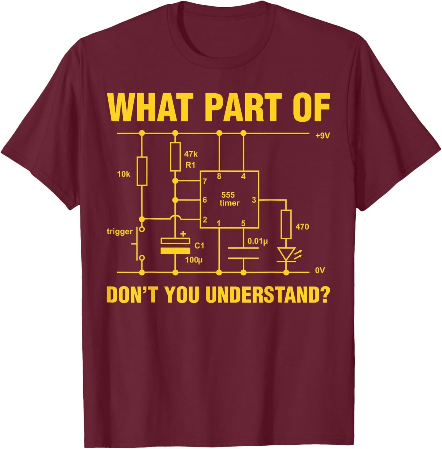 Funny Understand Electrical Electric Electrician Engineer T-Shirt - T-Shirt | Maroon