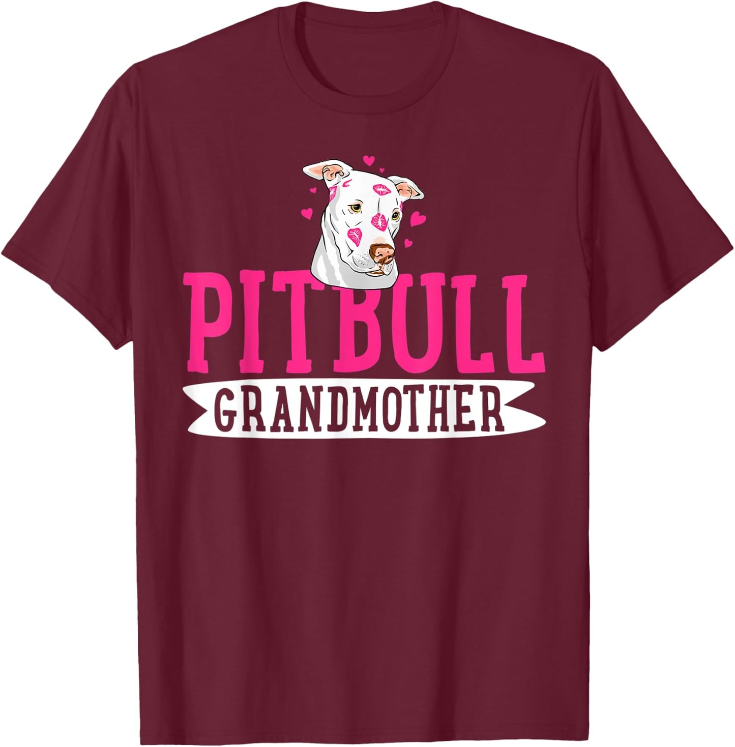 Pitbull Grandmother Pit Bull Terrier Dog Pibble Mother's Day Women Kids T-Shirt - T-Shirt | Maroon