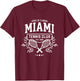 Miami Tennis, Varsity Player Style Graphic T-Shirt - T-Shirt | Maroon