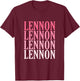 Retro Custom First Name Lennon T-Shirt - T-Shirt | Maroon