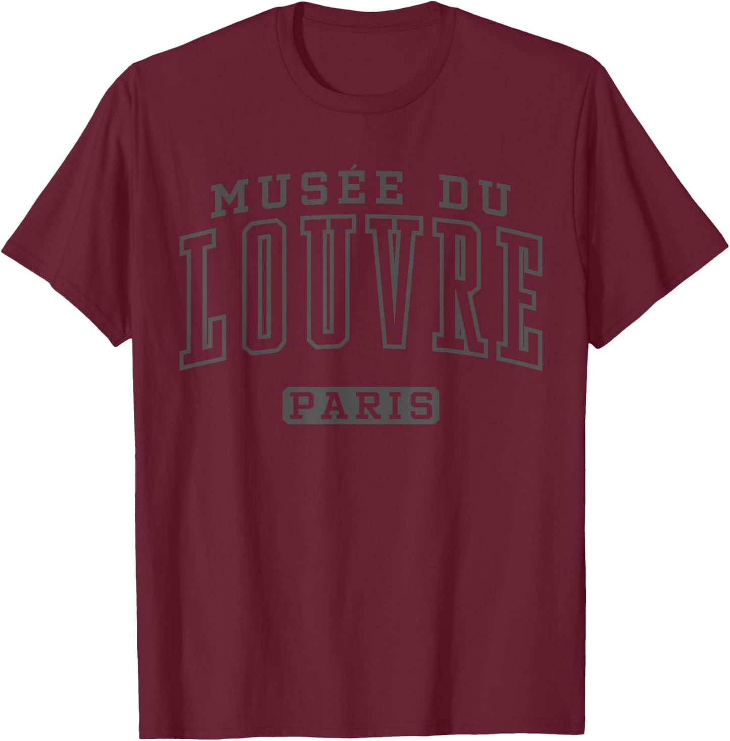 Musée du Louvre Paris Oversized Print T-Shirt - T-Shirt | Maroon