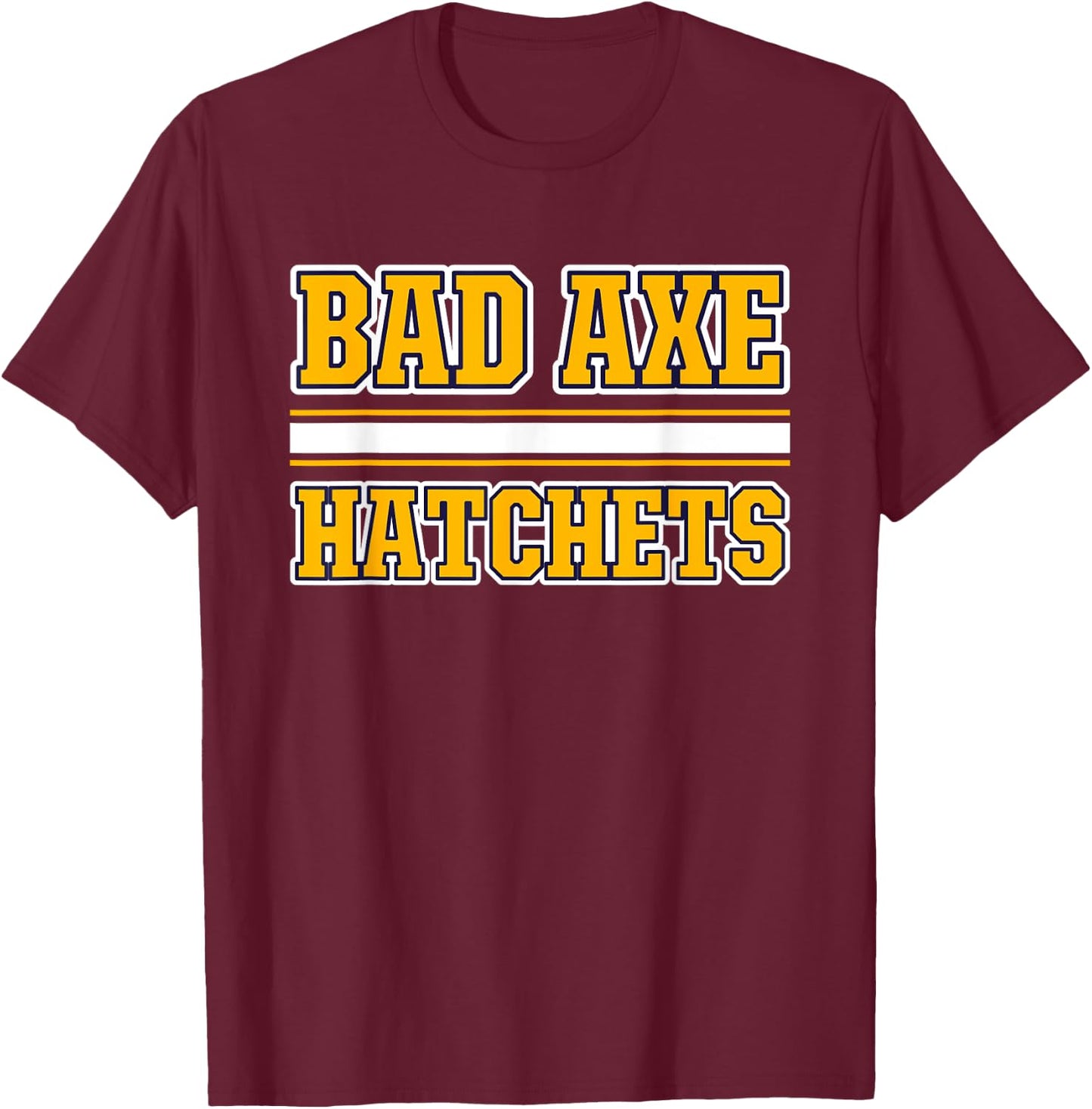 Bad Axe Hatchets Horizontal Stripes T-Shirt - T-Shirt | Maroon