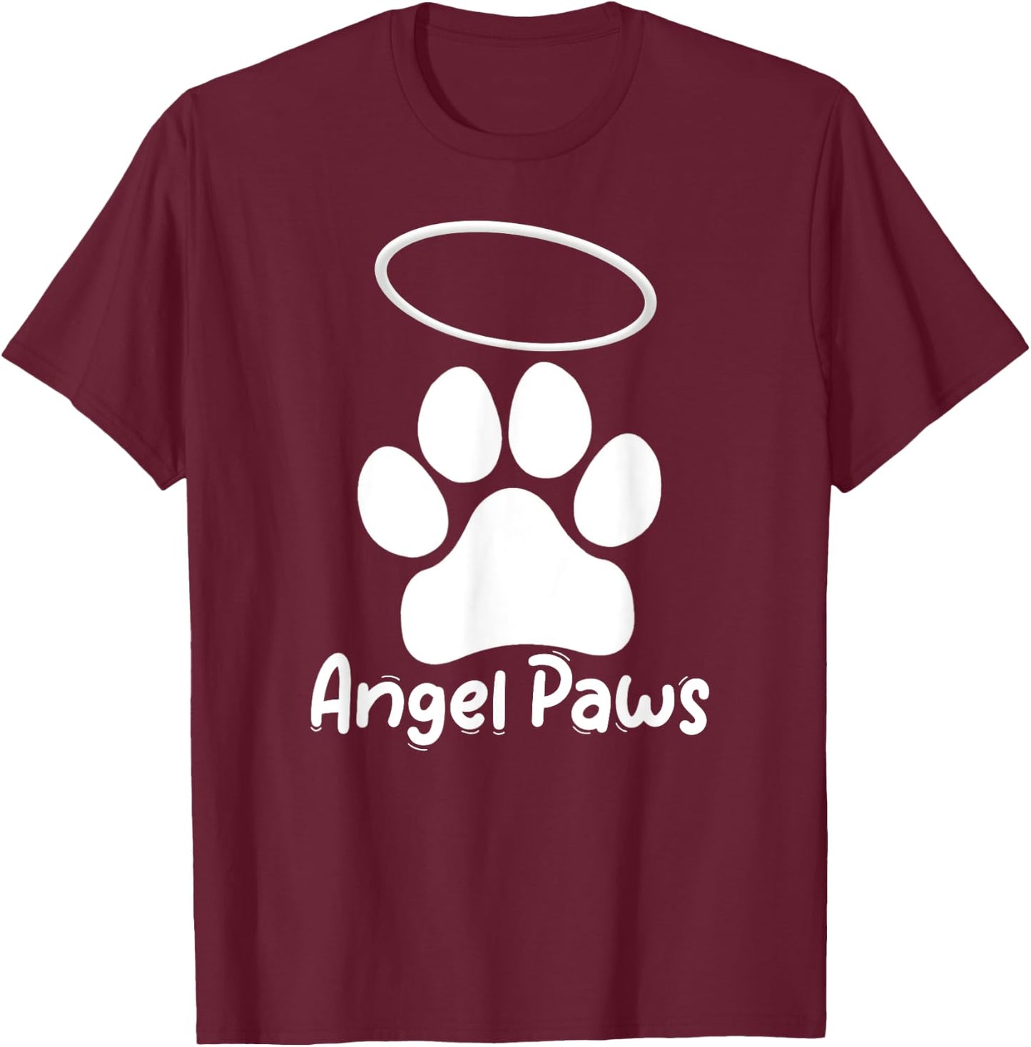 Halo Dog "Angel Paws" Christ Dog Lovers T-Shirt - T-Shirt | Maroon