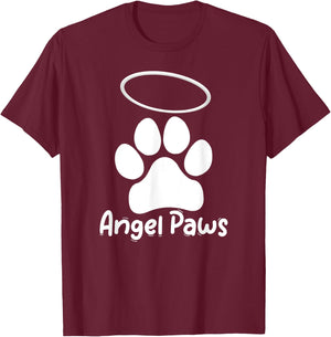 Halo Dog "Angel Paws" Christ Dog Lovers T-Shirt - T-Shirt | Maroon