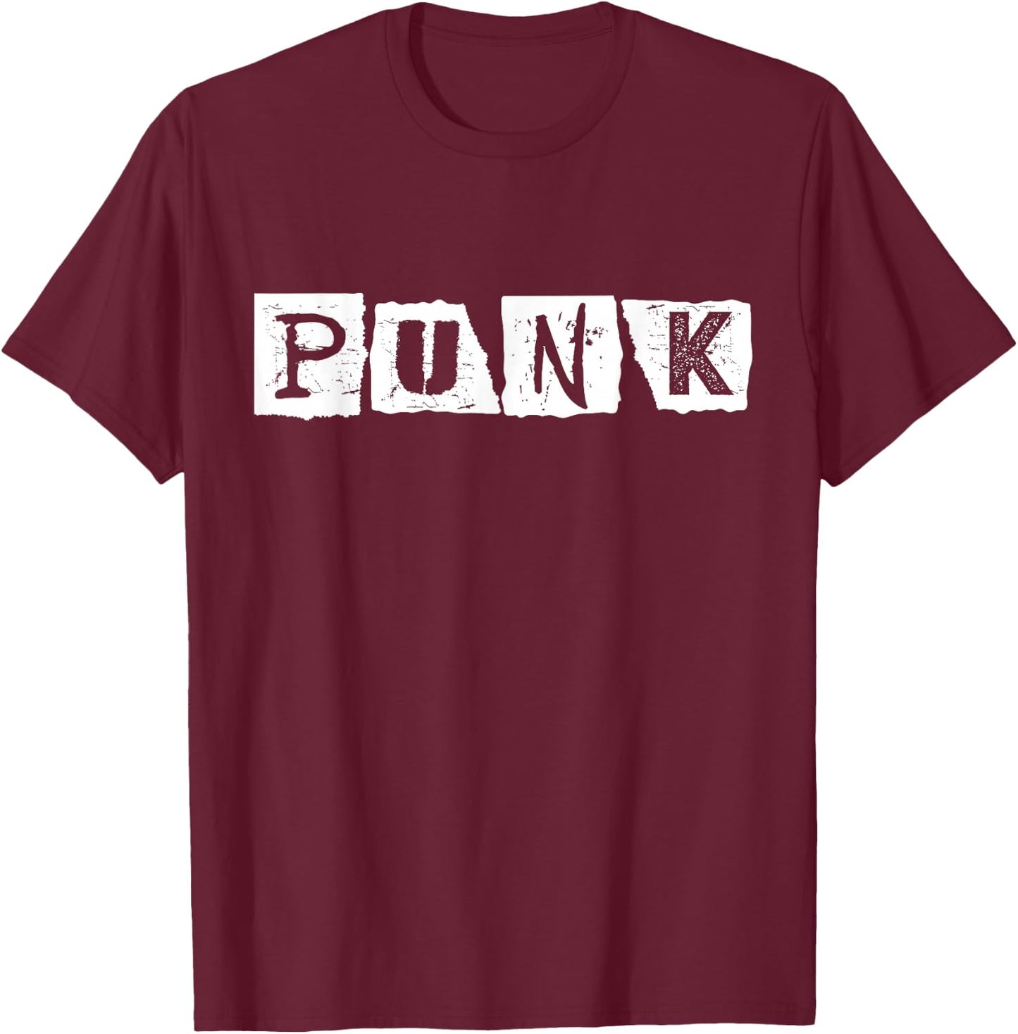 Punk Rock Alternative Musik Retro Distressed Typografie T-Shirt - T-Shirt | Maroon