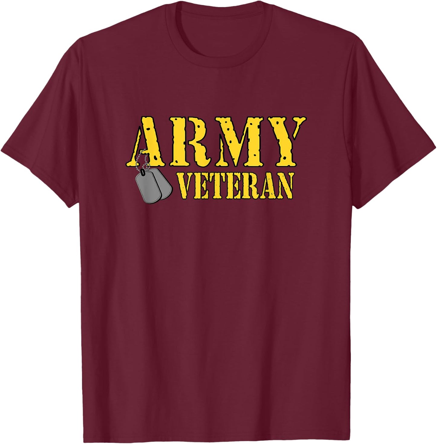 Proud Army Veteran Shirt Military Pride T Shirt T-Shirt - T-Shirt | Maroon