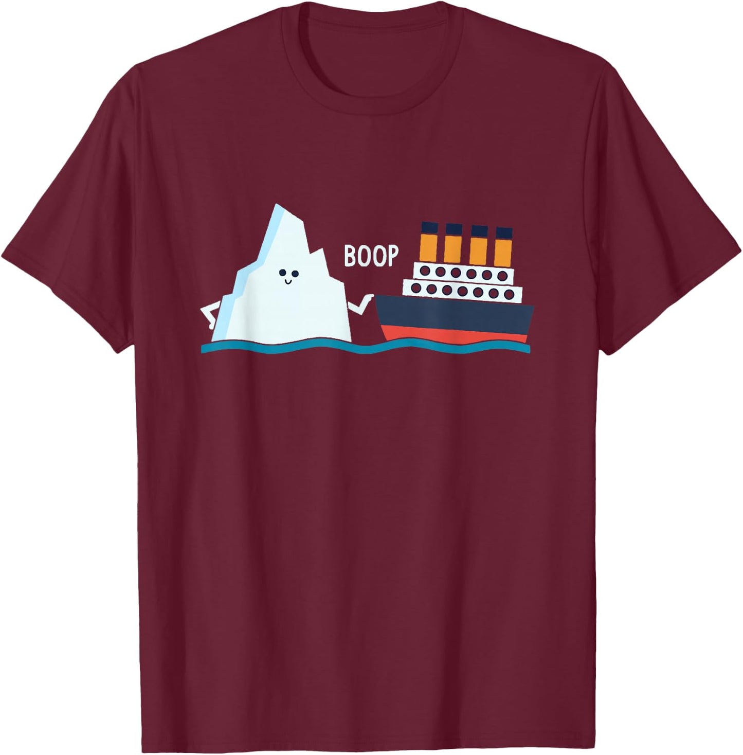 Titanic Funny Titanic and Iceberg Boop Parody for Boys and Girls T-Shirt - T-Shirt | Maroon