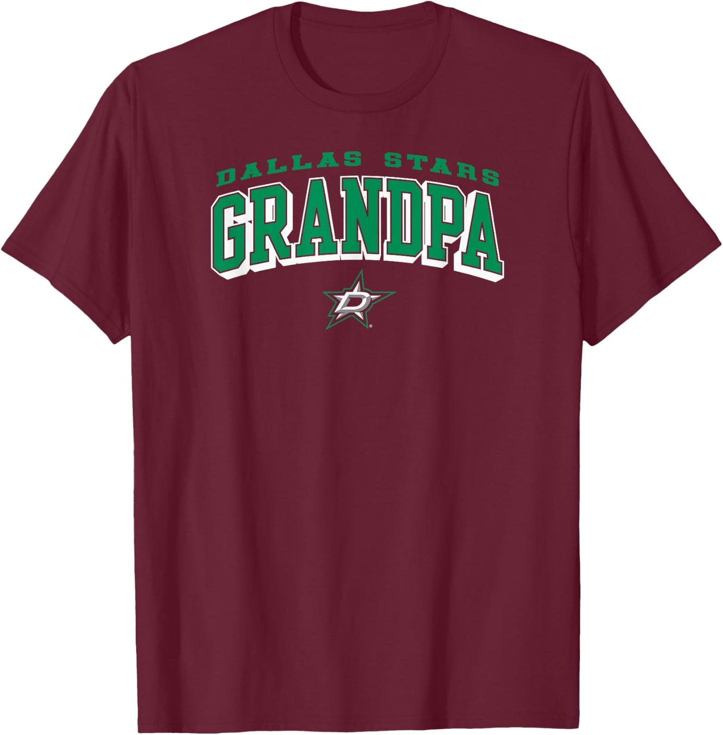 Dallas Stars Grandpa Arch Black NHL Officially Licensed T-Shirt - T-Shirt | Maroon