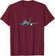 F-16 Fighting Falcon Airplane T-Shirt - T-Shirt | Maroon
