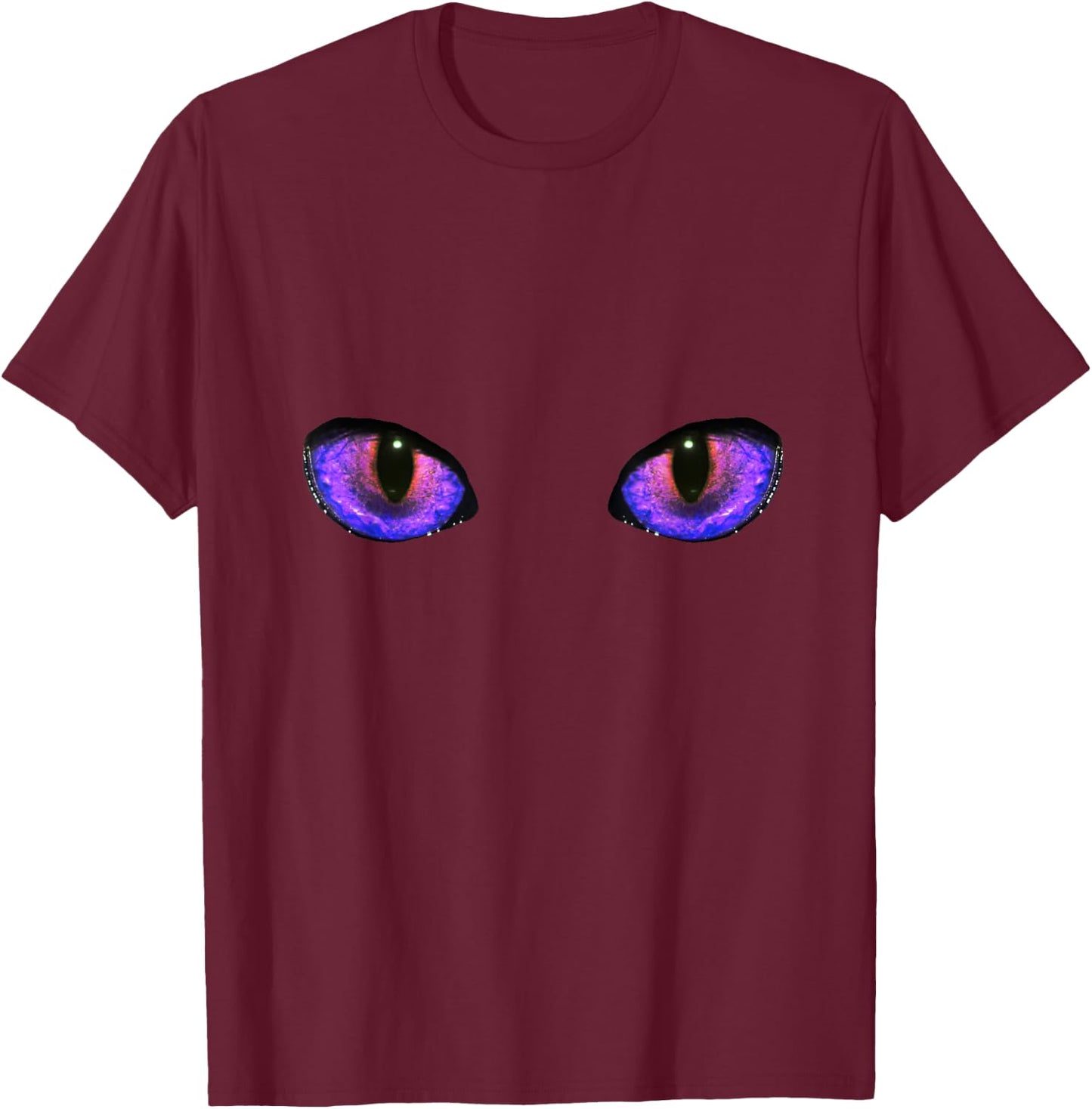 Glowing Purple Dragon Eyes Halloween T-Shirt - T-Shirt | Maroon