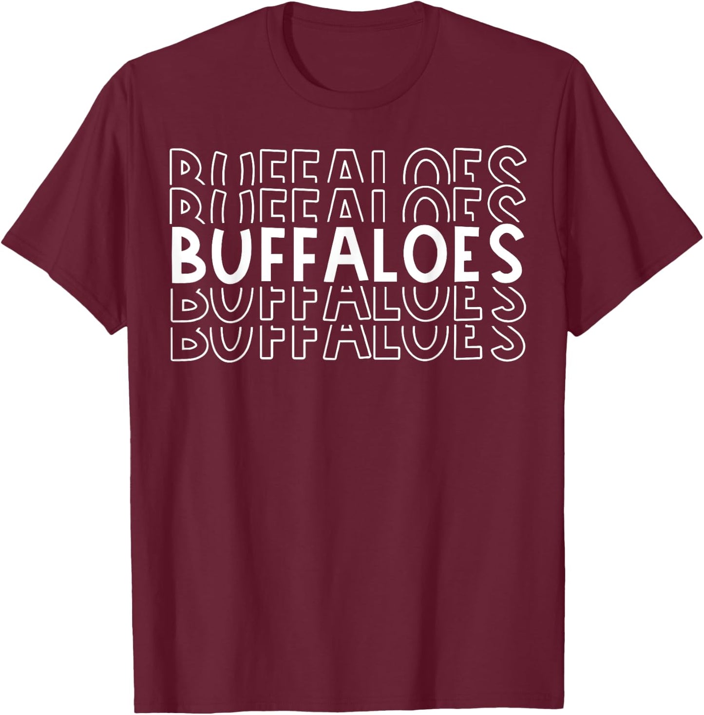 Buffaloes School Sports Team Mascot Town Go College Athlete T-Shirt - T-Shirt | Maroon