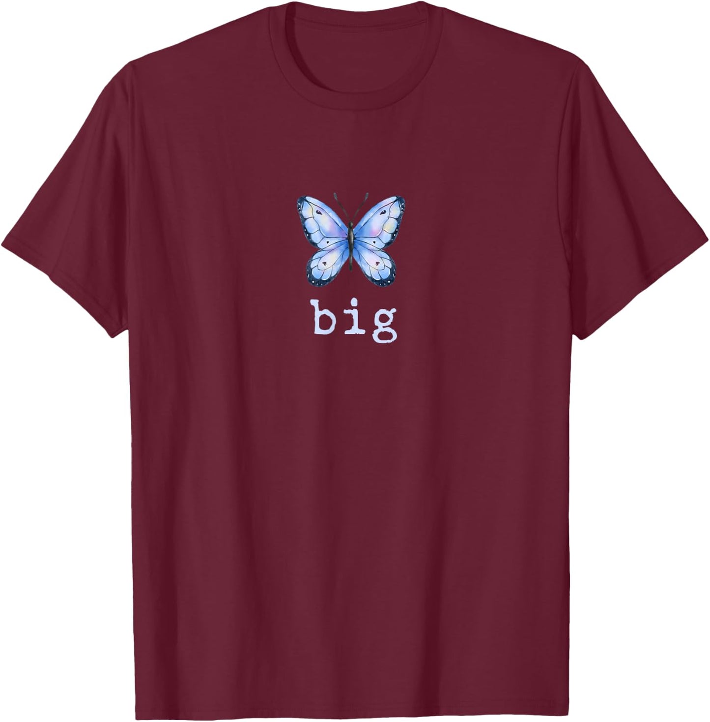 Big Butterfly Sorority Reveal Big Little for Lil Sister T-Shirt - T-Shirt | Maroon