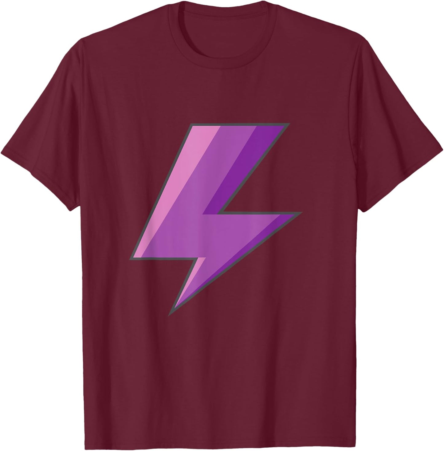 Lightning Bolt Purple Easy Halloween Costume T-Shirt - T-Shirt | Maroon