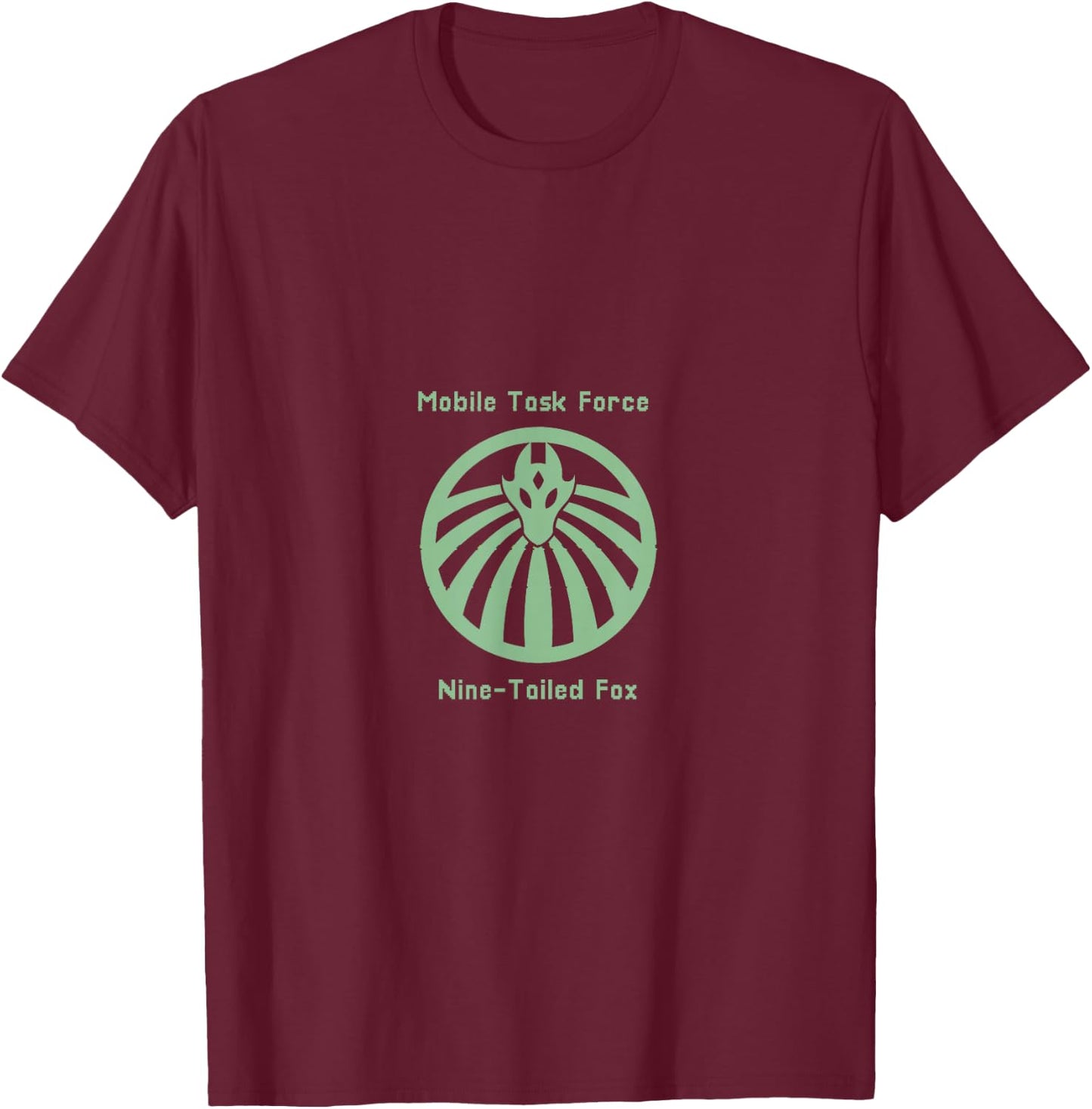 SCP Nine Tailed Fox Mobile Task Force MTF Pixelated T-Shirt - T-Shirt | Maroon