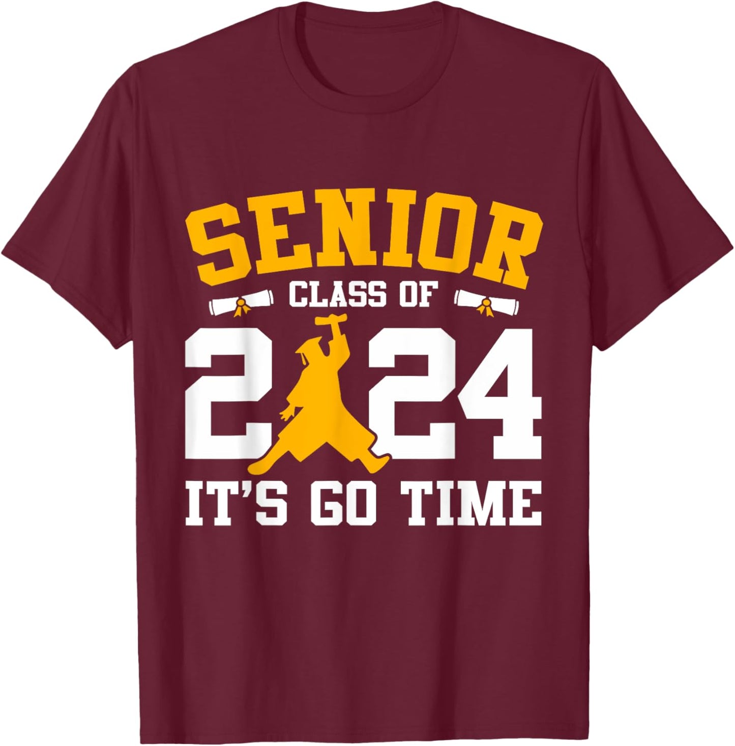 Class Of 2024 Senior 24 Shirt High School Graduation Party T-Shirt - T-Shirt | Maroon