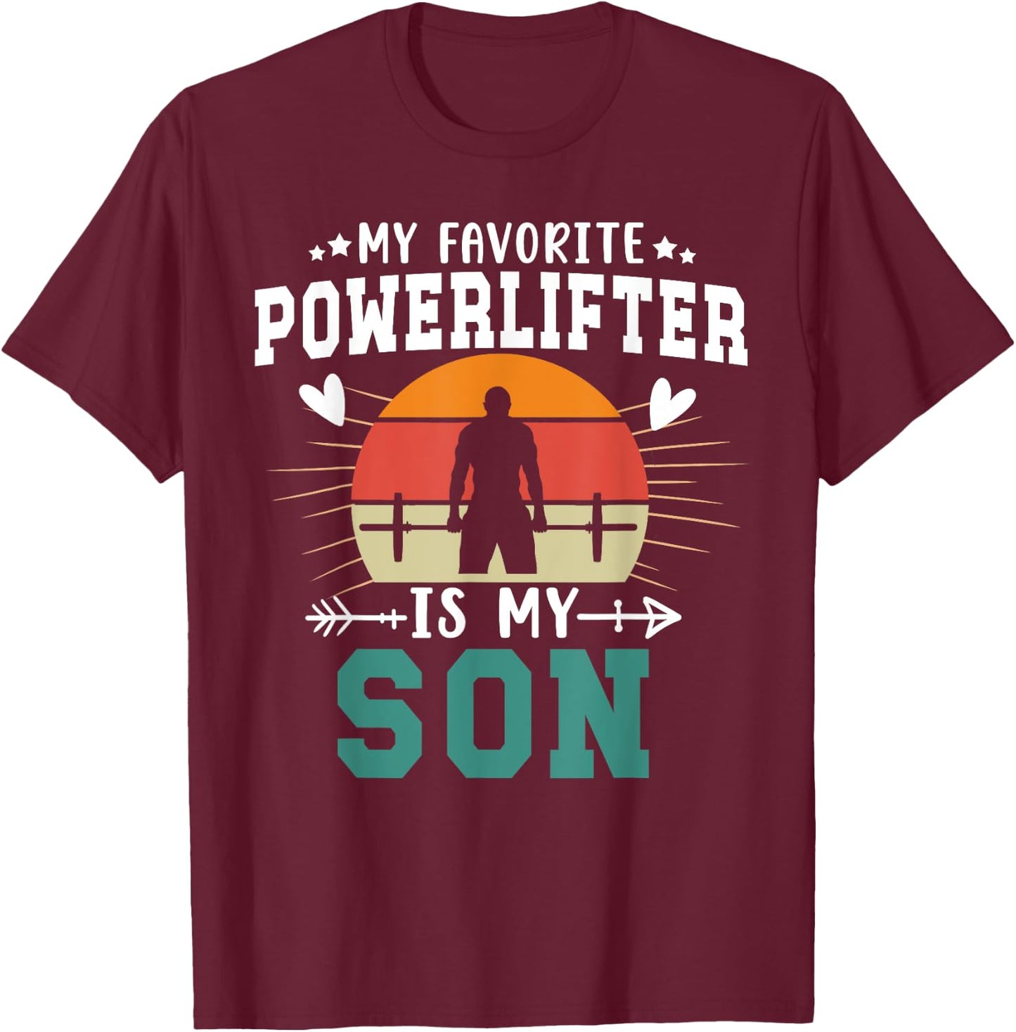 My Favorite Powerlifter Mom Powerlifting Mom T-Shirt - T-Shirt | Maroon