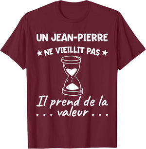 Jean-Pierre Valeur | Birthday Funny Funny Dad Father , Black, S T-Shirt - T-Shirt | Maroon