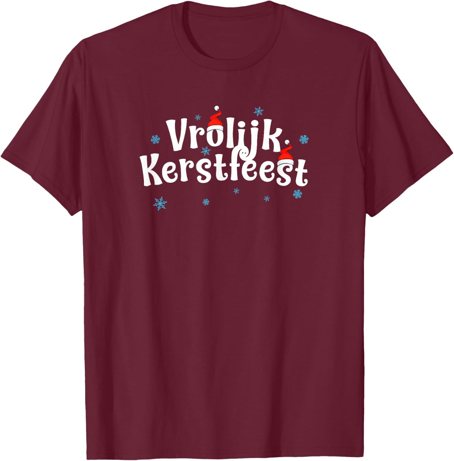 Vrolijk Kerstfeest Dutch/flemish Christmas T-Shirt - T-Shirt | Maroon