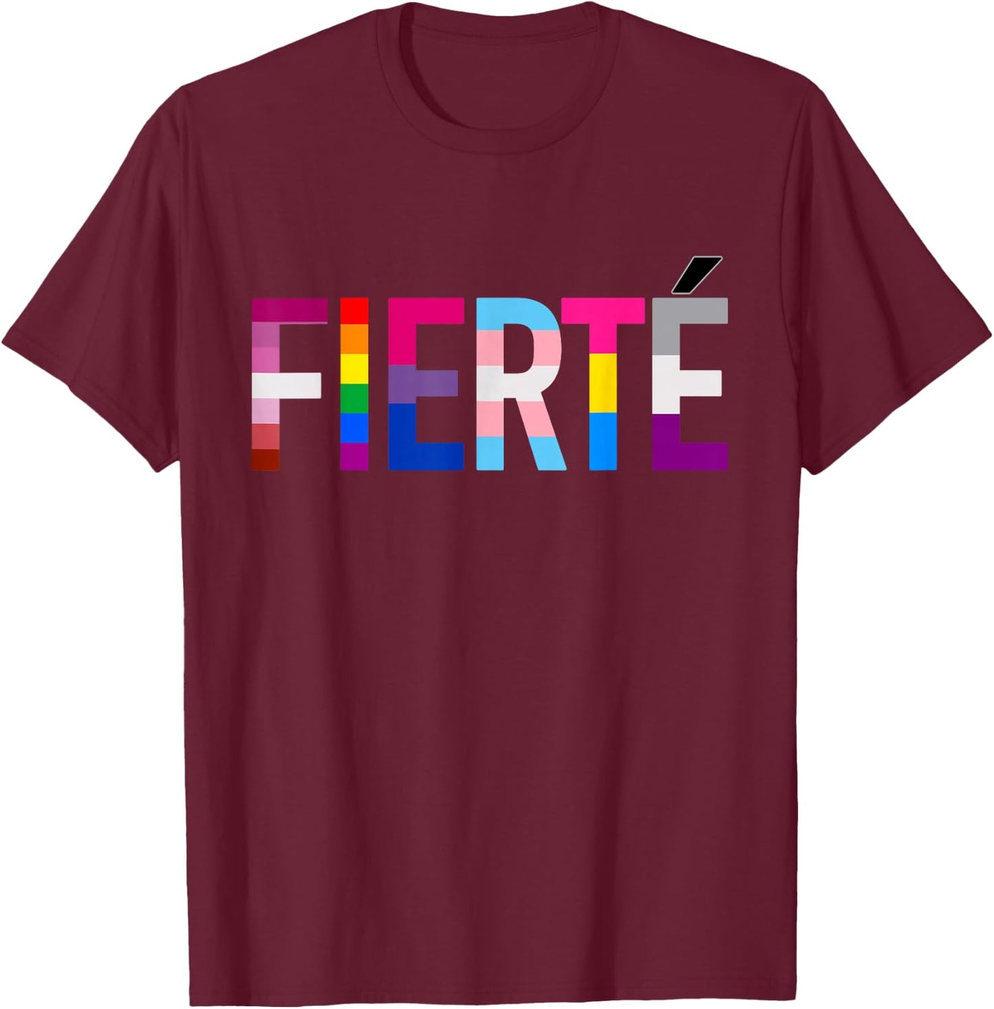 LGBT Pride Flag Rainbow Gay Lesbian , Black, S T-Shirt - T-Shirt | Maroon