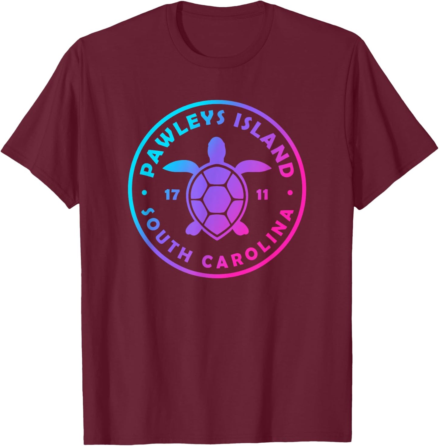 Pawleys Island South Carolina Sea Turtle Tie Dye Souvenir T-Shirt - T-Shirt | Maroon