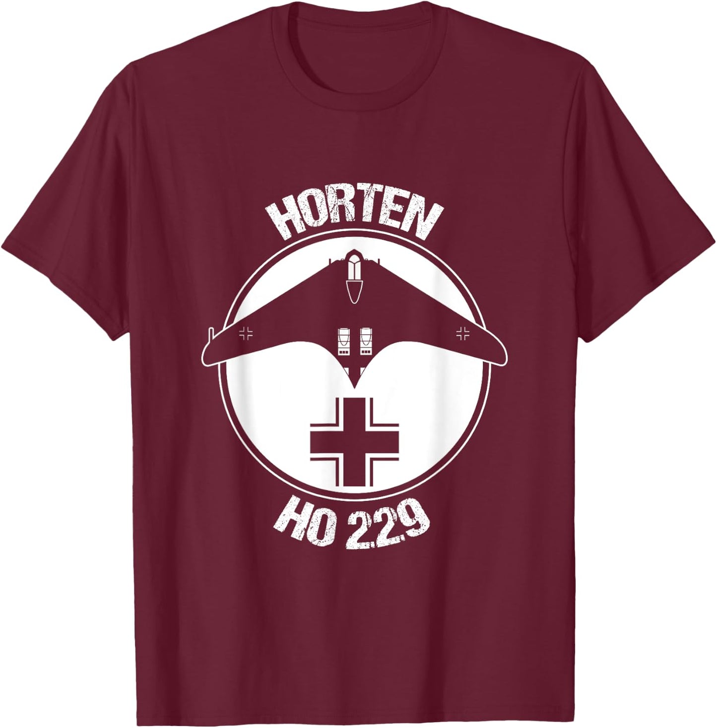 Horten HO 229 Flying Wing Warbird Luftwaffe Balkenkreuz Gift T-Shirt - T-Shirt | Maroon