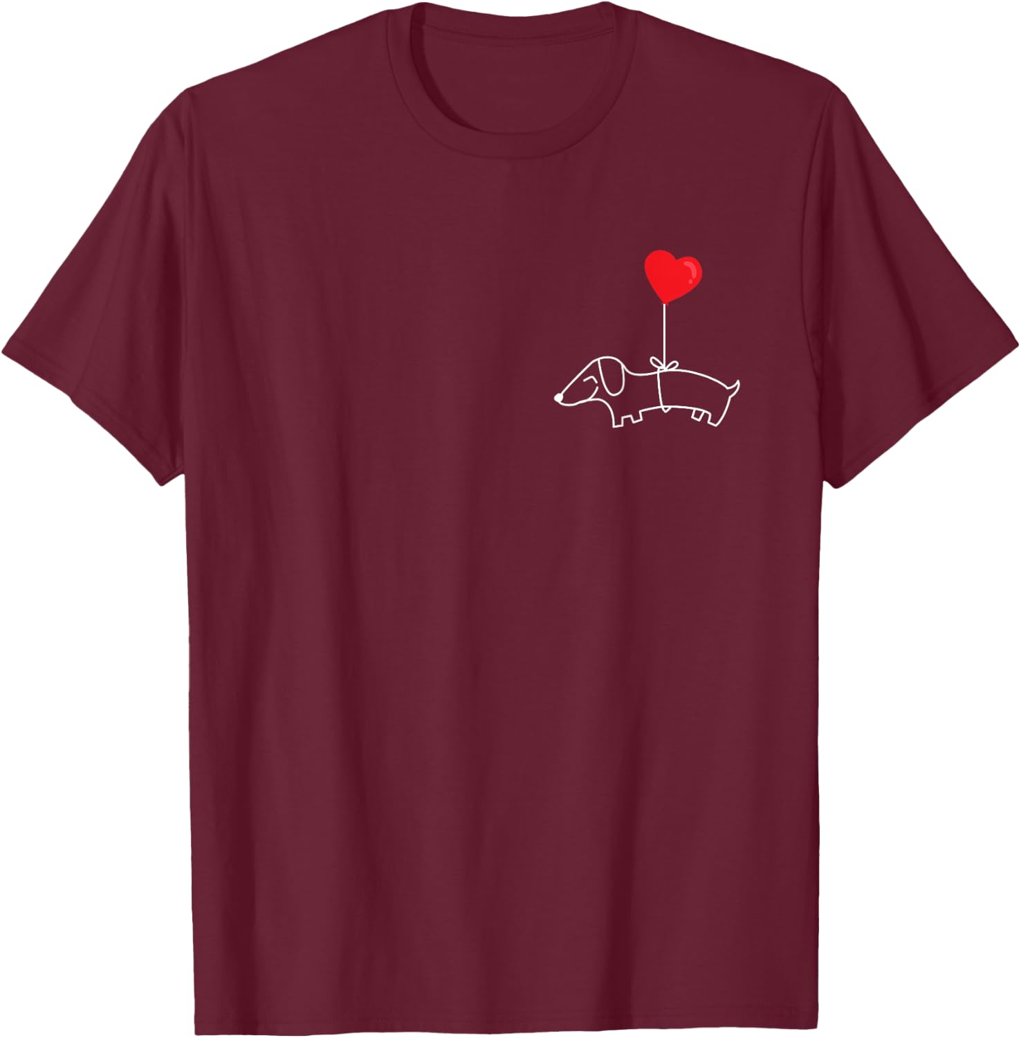 with Dachshund Dacheliebe Heart Dachshund Daggel Dachel, black T-Shirt - T-Shirt | Maroon