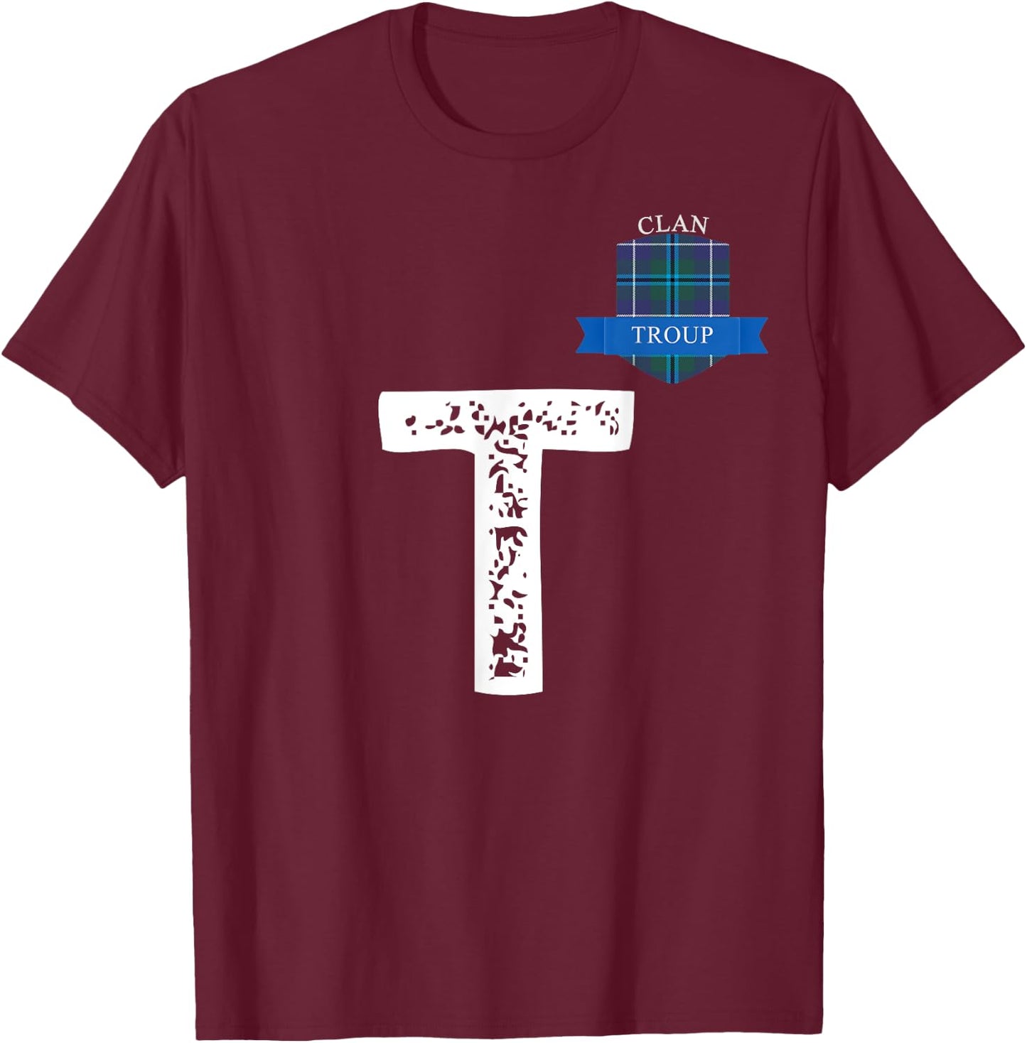 Clan Troup Letter T Family Matching T-Shirt - T-Shirt | Maroon