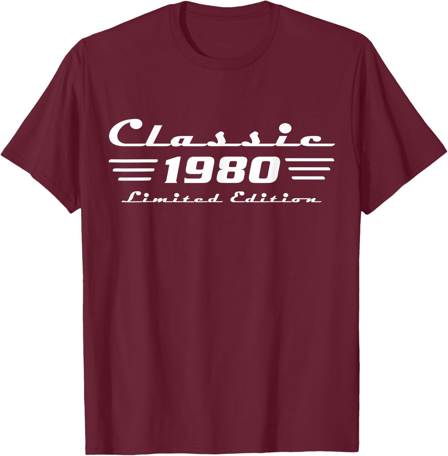 Classic 46 Birthday Decorations Men 46yr 1980 46th Birthday T-Shirt - T-Shirt | Maroon