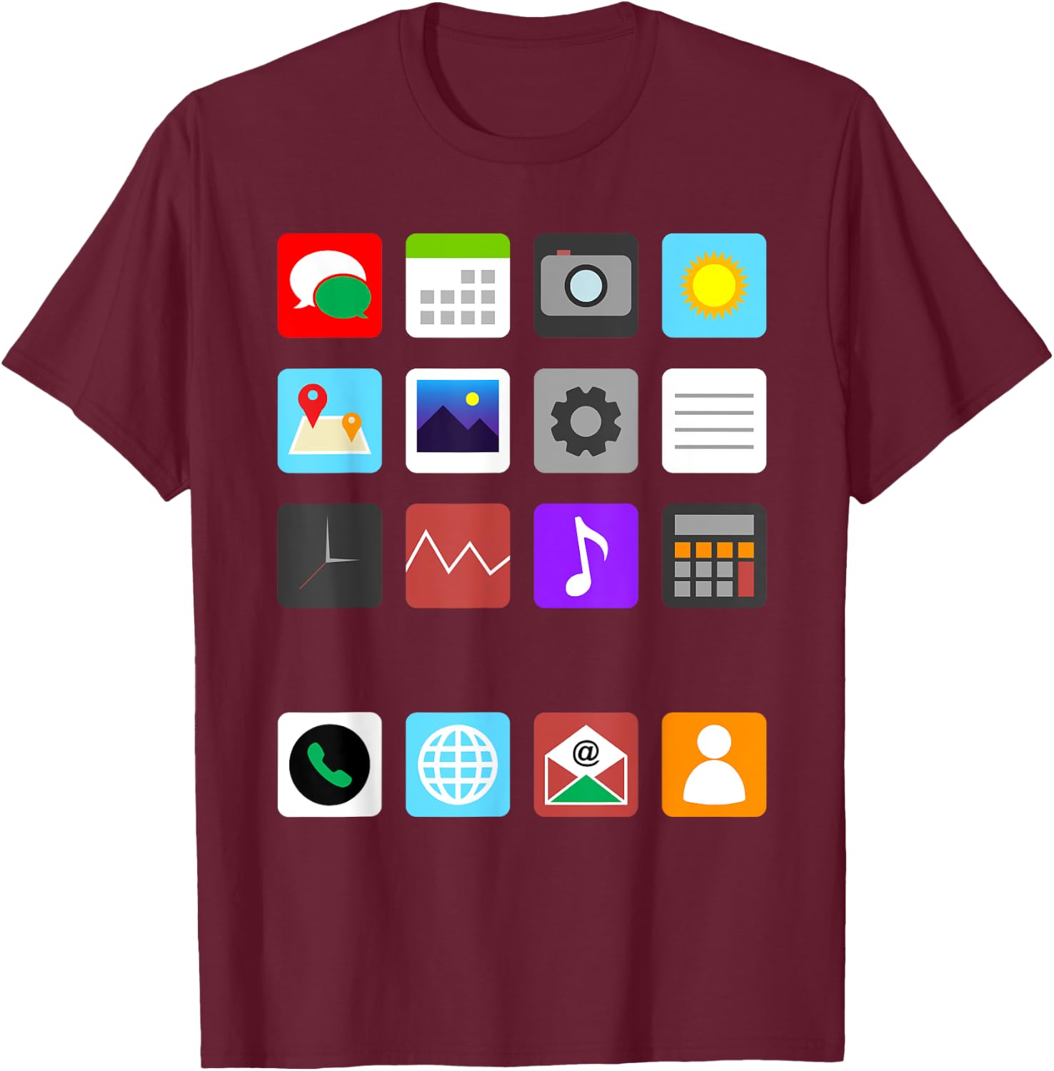 Smartphone Mobile App Cell Phone Costume Halloween Costume T-Shirt - T-Shirt | Maroon