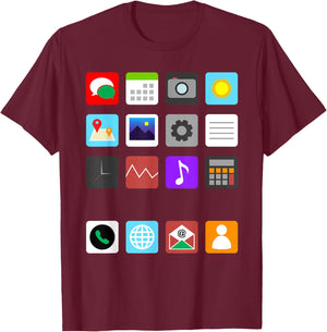 Smartphone Mobile App Cell Phone Costume Halloween Costume T-Shirt - T-Shirt | Maroon