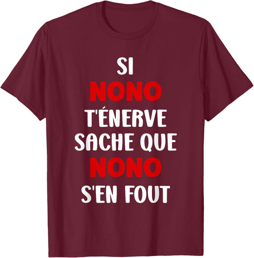 Name Si Nono t'énerve Humour Name Personalised Nono , Black, S