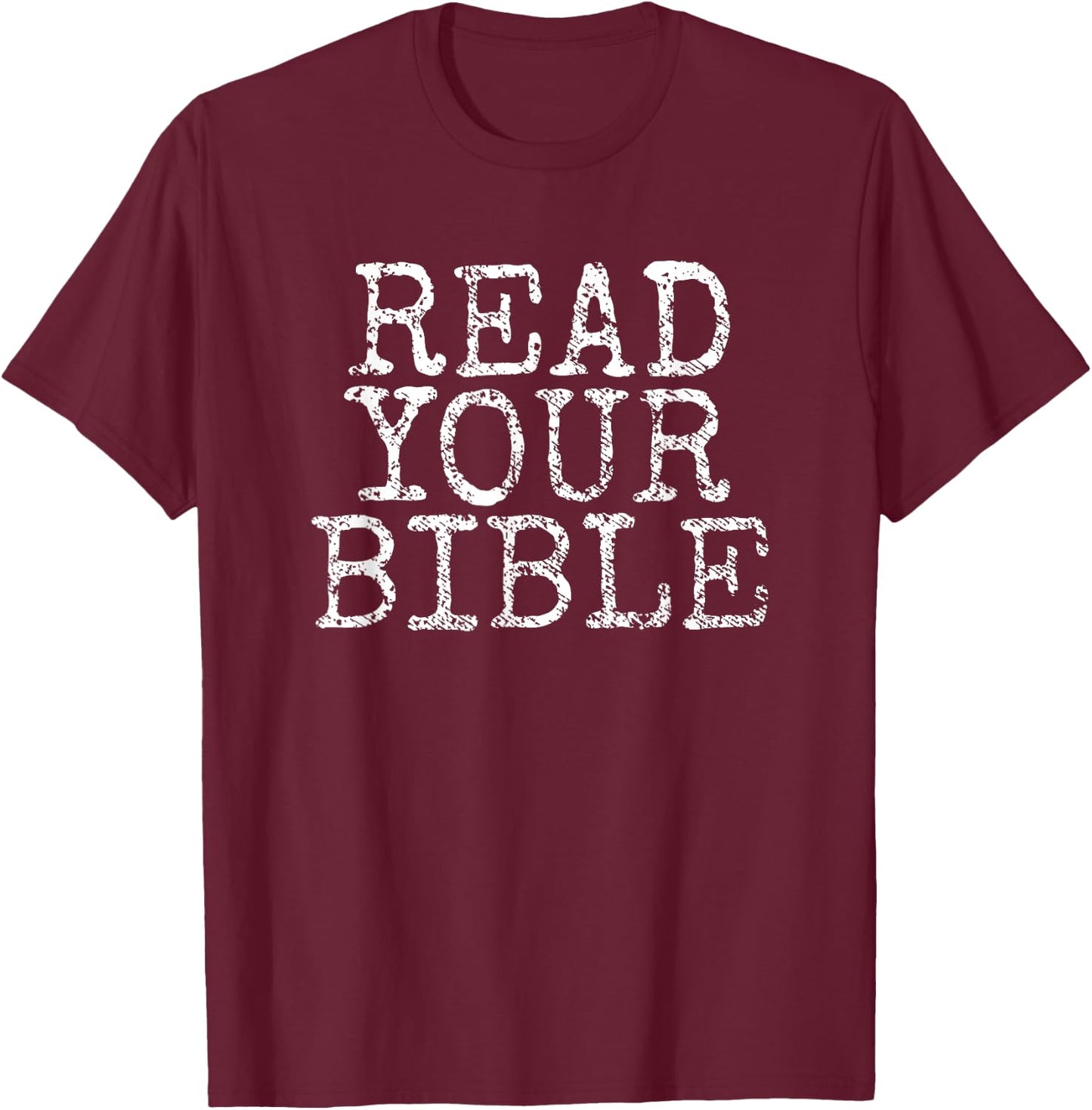 Read Your Bible Study Bookworm Christian Faith Bible T-Shirt - T-Shirt | Maroon