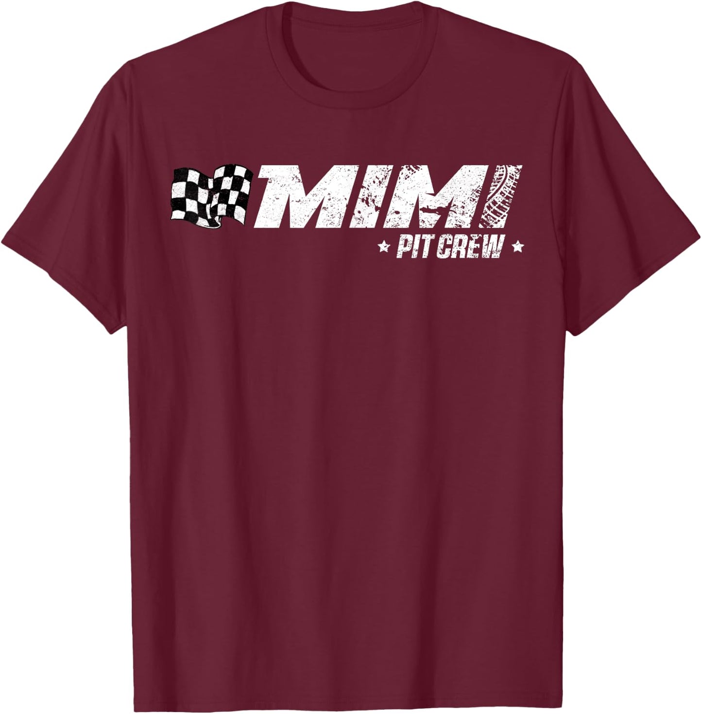 Mimi Pit Crew Race Car Birthday Family Racing T-Shirt - T-Shirt | Maroon