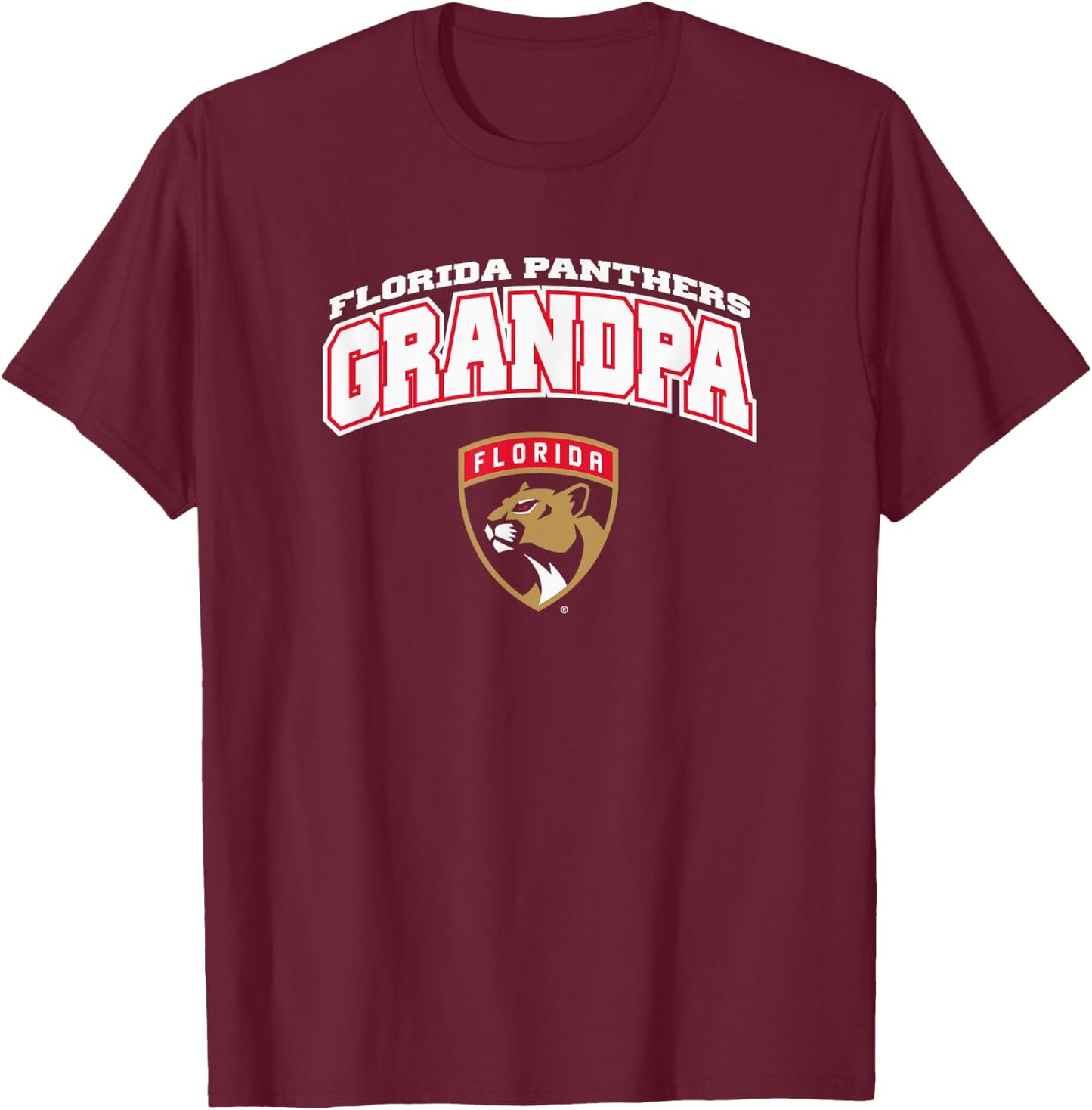 Florida Panthers Grandpa Logo Navy NHL Officially Licensed T-Shirt - T-Shirt | Maroon
