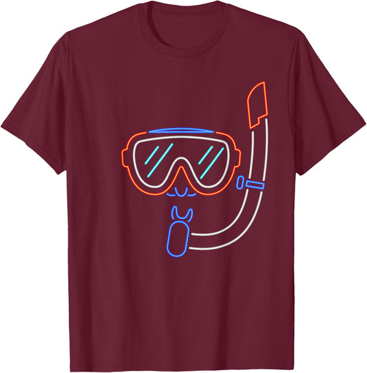 DIVE Mask and Snorkel Diver, Snorkeling And Swimming Gift T-Shirt - T-Shirt | Maroon