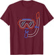 DIVE Mask and Snorkel Diver, Snorkeling And Swimming Gift T-Shirt - T-Shirt | Maroon